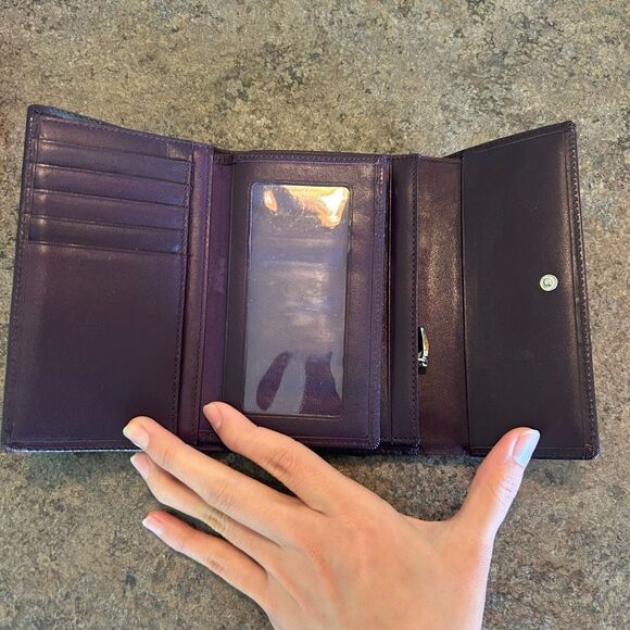 MCM Black Monogram Stripes Snap Short Wallet - Picture 6 of 14